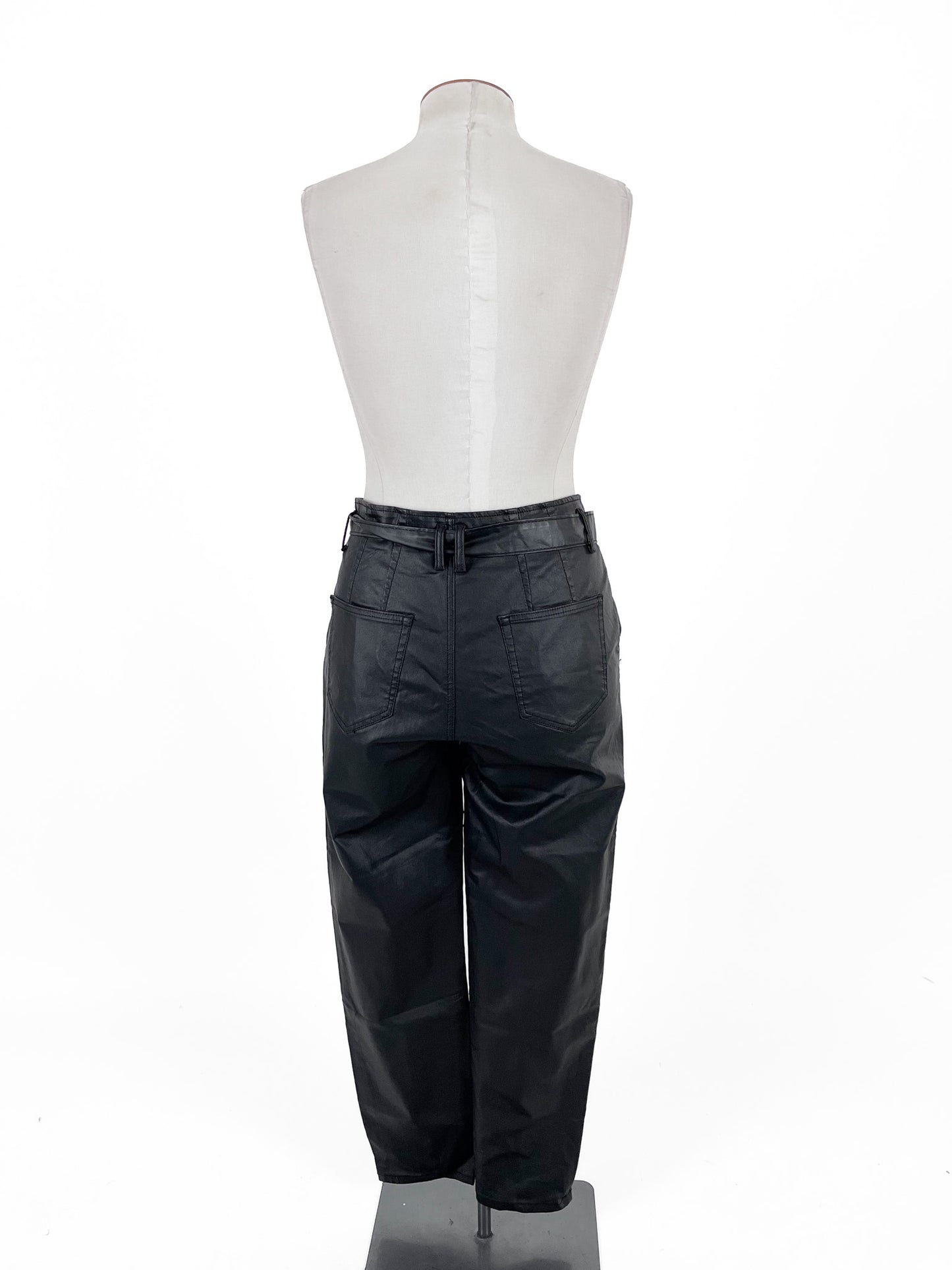 Wakee | Black Faux leather Pants | Size 16