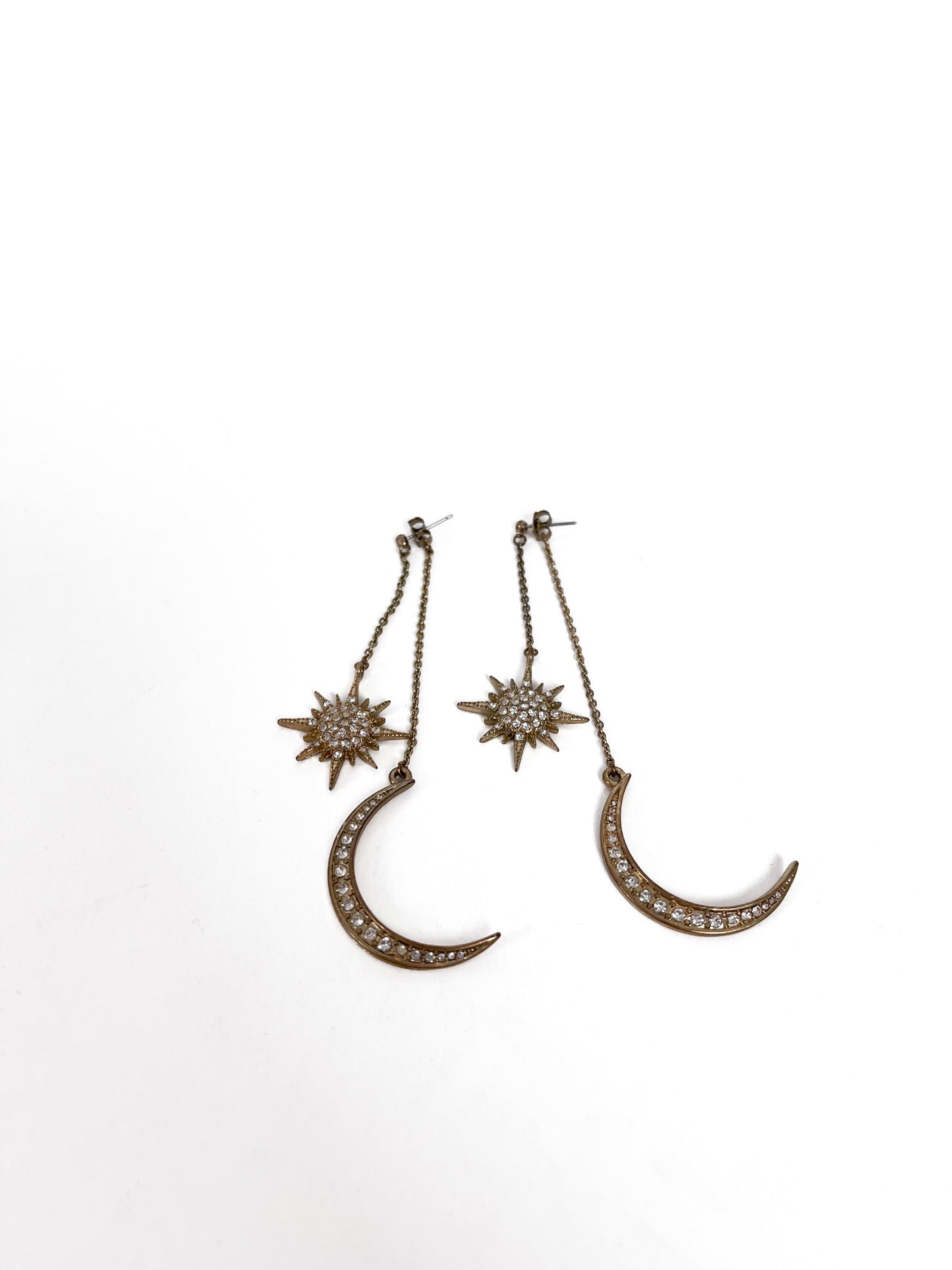 Unknown Brand | Gold Sun & Moon Earrings | Size OS